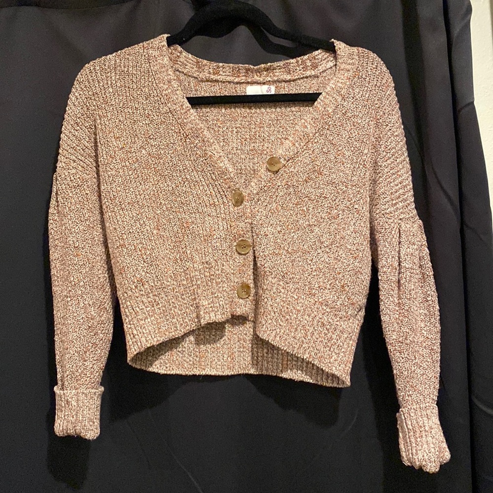 Cropped cardigan sweater